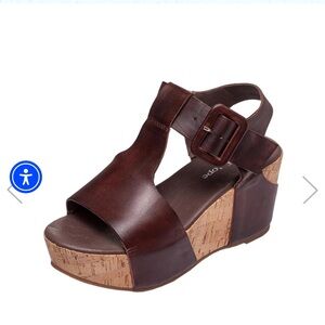 Antelope Rich Brown Leather Wedges